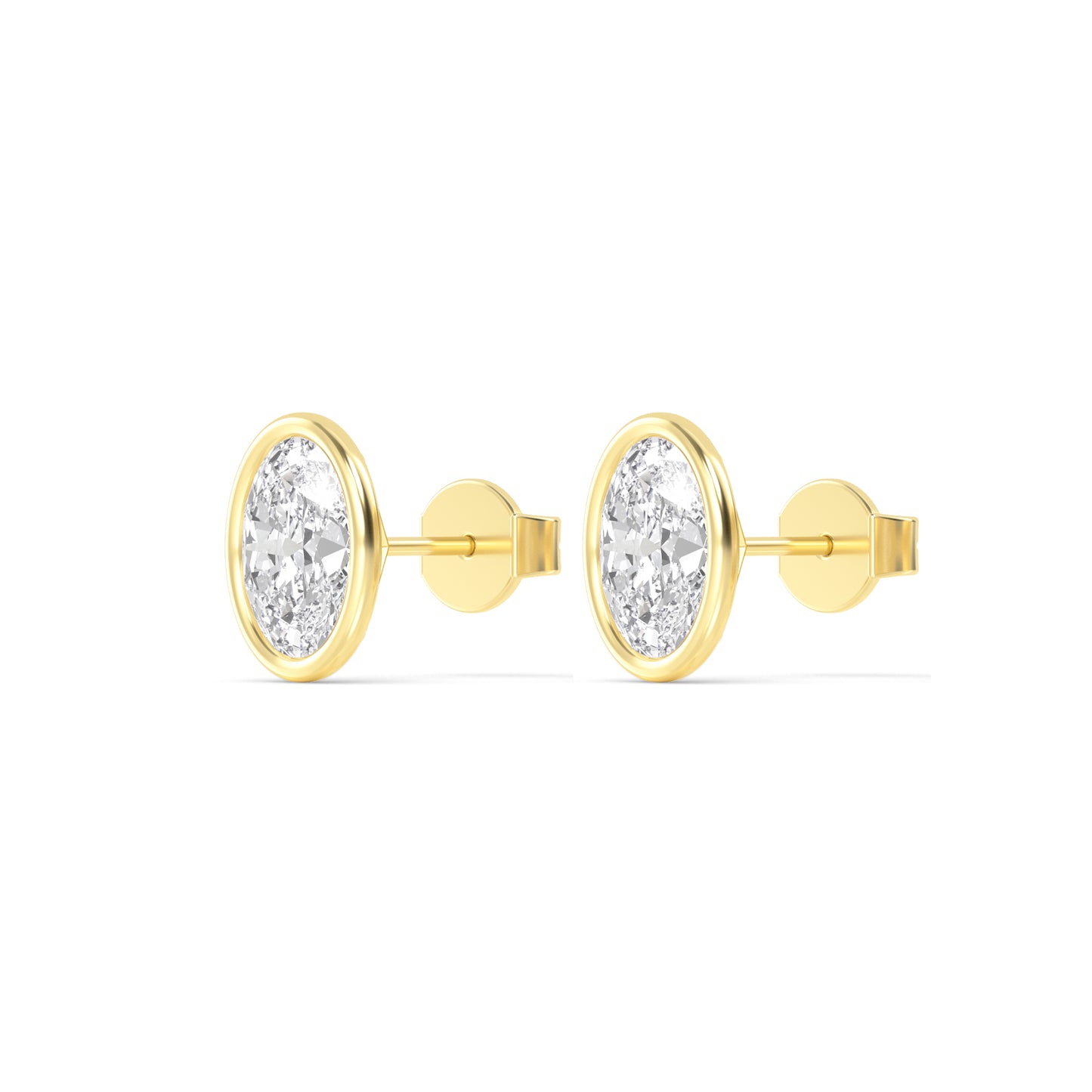 Ohrstecker Lotta mit ovalen Stein aus Labor Diamanten und recyceltem Gold
