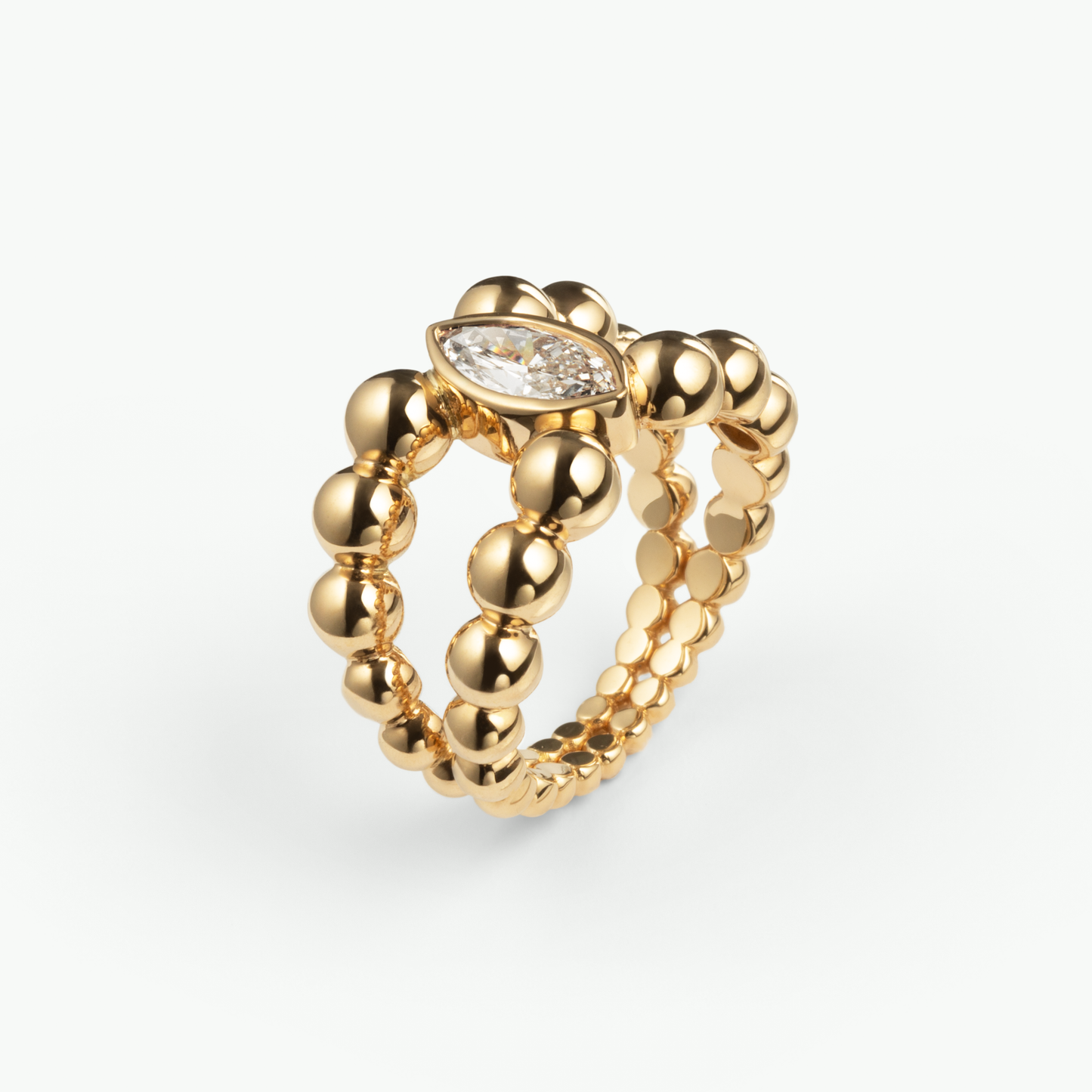Pippa Ring Marquise - Schmuck aus recyceltem Gold mit Labordiamanten - The Good Bling Berlin