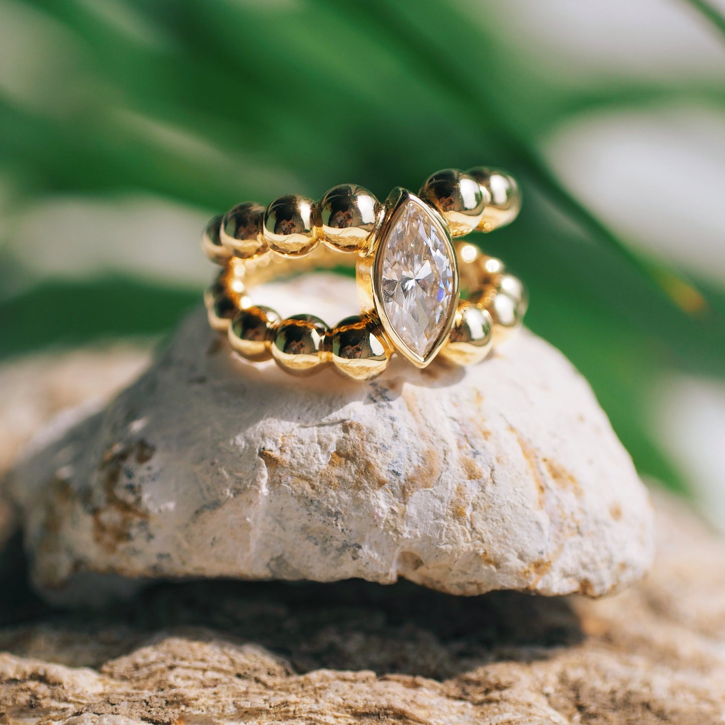 Pippa Ring Marquise - Schmuck aus recyceltem Gold mit Labordiamanten - The Good Bling Berlin