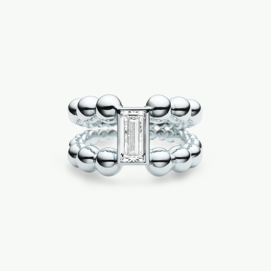 Pippa Ring Baguette - Schmuck aus recyceltem Gold mit Labordiamanten - The Good Bling Berlin