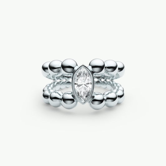 Pippa Ring Marquise - Schmuck aus recyceltem Gold mit Labordiamanten - The Good Bling Berlin