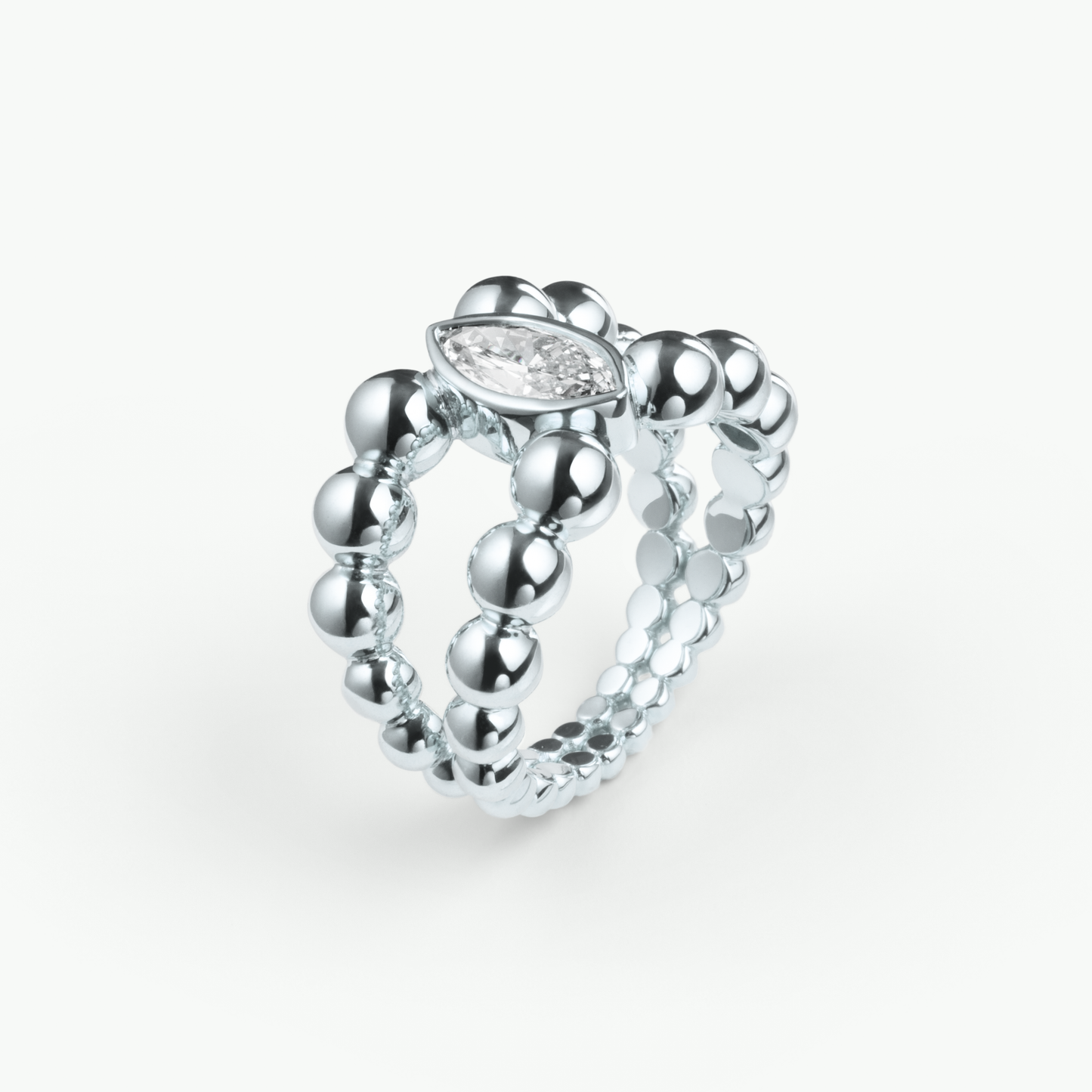 Pippa Ring Marquise - Schmuck aus recyceltem Gold mit Labordiamanten - The Good Bling Berlin