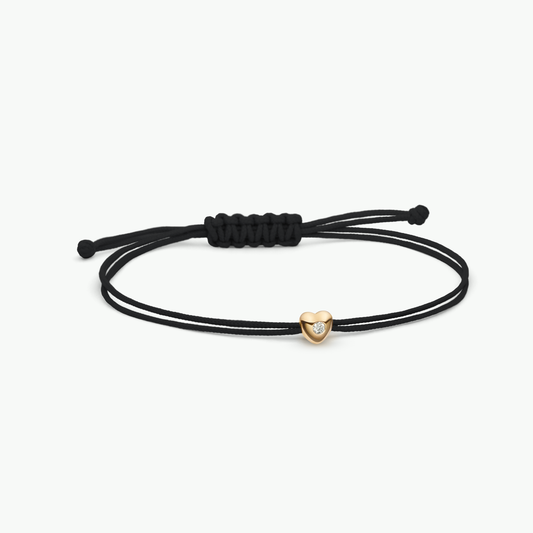Luv Big Armband mit Herz-Anhänger - Schmuck aus recyceltem Gold mit Labordiamanten - The Good Bling Berlin