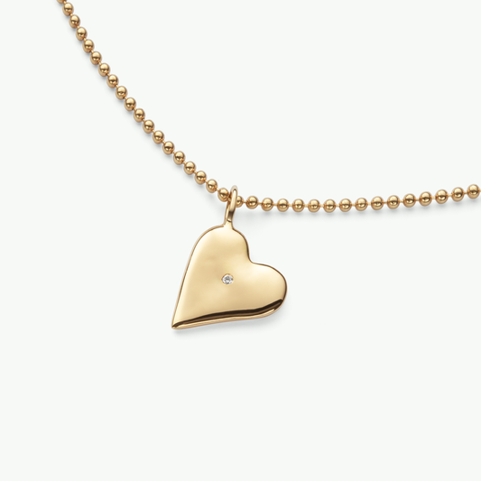 Suki Herz Kettenanhänger - Schmuck aus recyceltem Gold mit Labordiamanten - The Good Bling Berlin