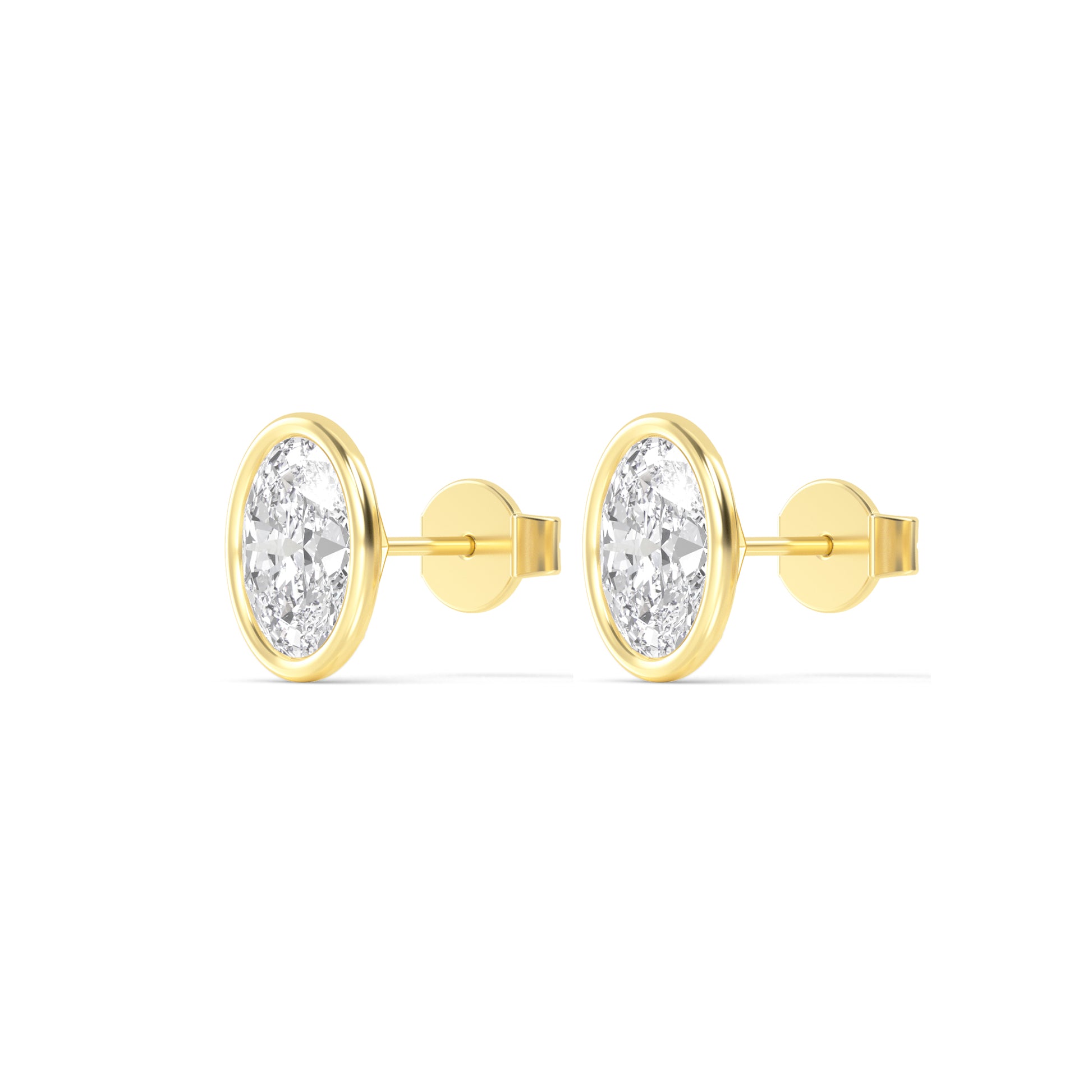 Ohrstecker Lotta mit ovalen Stein aus Labor Diamanten und recyceltem Gold
