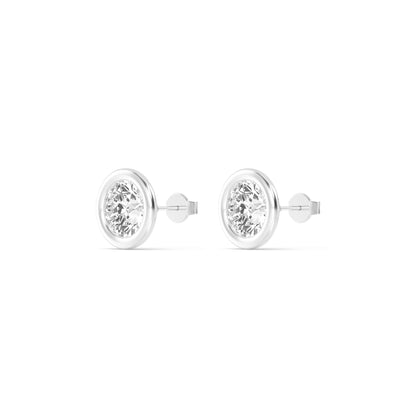 Ohrstecker Smilla mit Brillant aus Labor Diamanten und recyceltem Weißgold Seitenansicht
