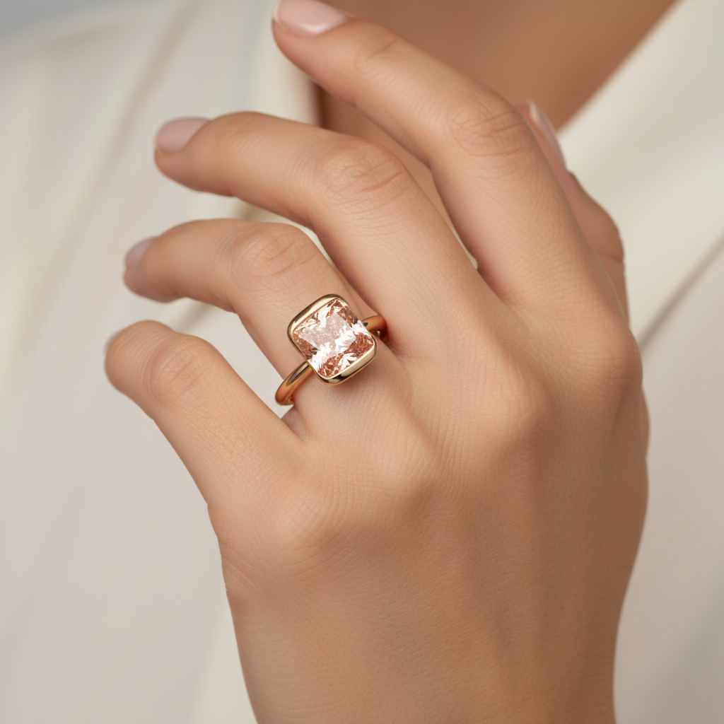 Ring mit Cushion Schliff in rose von The Good Bling
