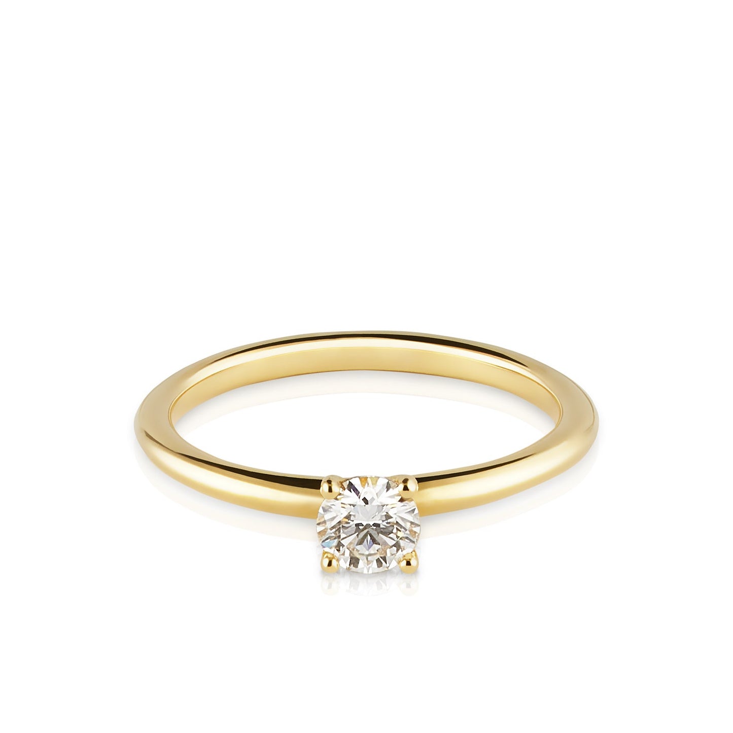 Der gelbgoldene Ring Bella mit Labor gezüchteten Diamanten aus unser Tiny Collection von Zola Berlin