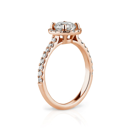 Der Heidi Ring ist aus labor Diamanten und 18 Karat Roségold von Zola Berlin.